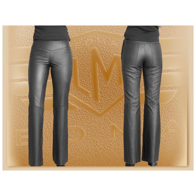 Klassische Leder-Moto-Taille-Hose - Damen Sale Ausverkauf