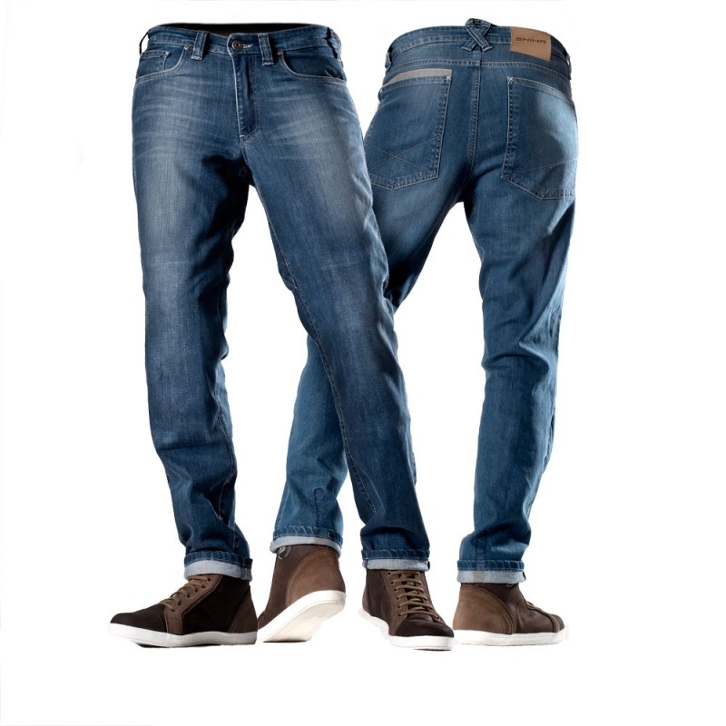 Kevlar Motorrad Jeans Shima Gravel Indygo blau Ausverkauf Ausverkauf