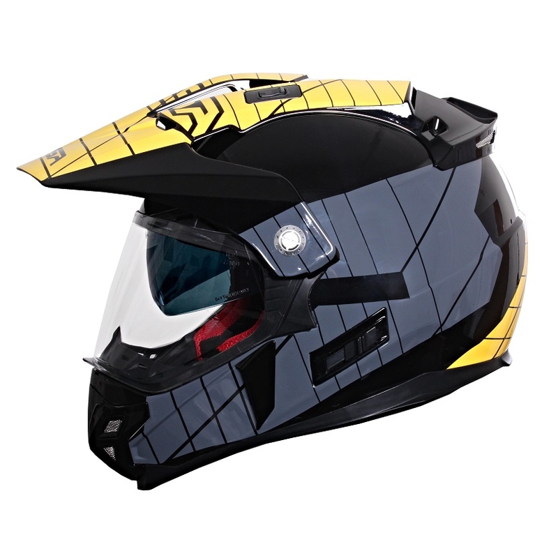 Endurohelm mit Sonnenblende RSA MX-01 schwarz/grau/gelb Ausverkauf