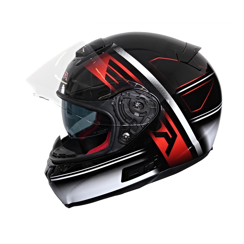 Motorradhelm RSA SR-01 schwarz-rot-weiß Ausverkauf