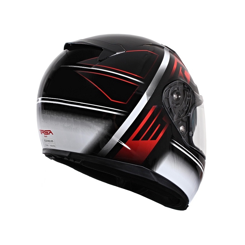 Motorradhelm RSA SR-01 schwarz-rot-weiß Ausverkauf