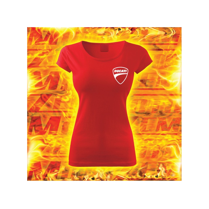 Damen-T-Shirt mit Ducati-Motiv rot Ausverkauf