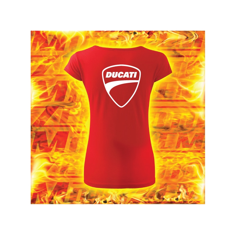 Damen-T-Shirt mit Ducati-Motiv rot Ausverkauf