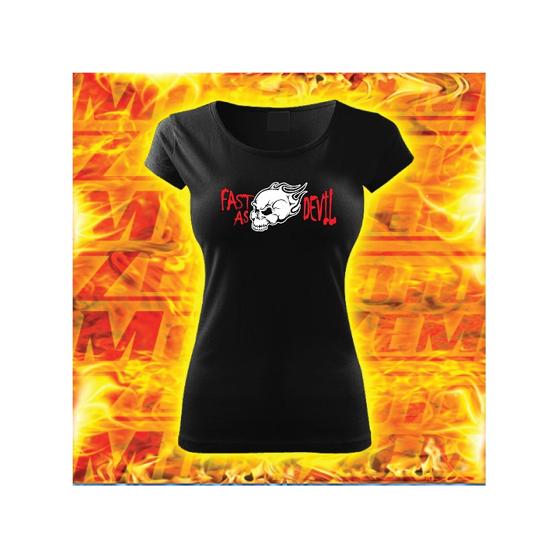 Damen-T-Shirt mit Teufel-schnell-Motiv