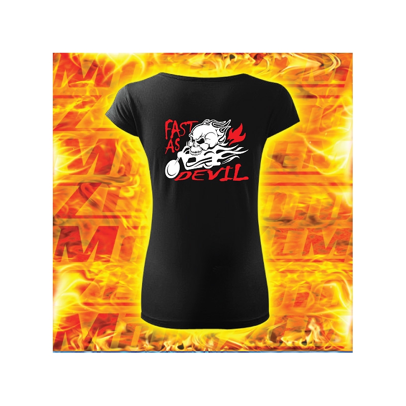 Damen-T-Shirt mit Teufel-schnell-Motiv