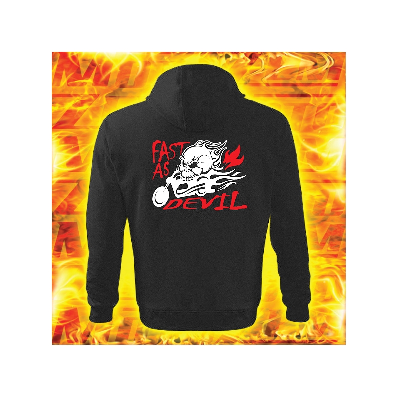 Kapuzenpulli mit Fast as Devil-Motiv