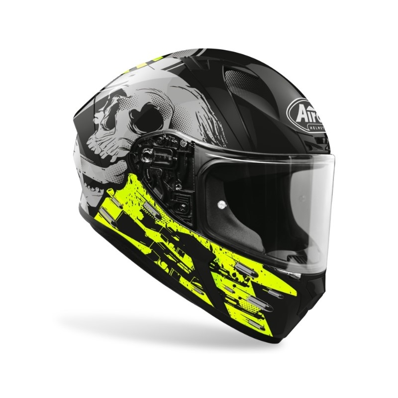 Integralhelm Airoh Valor Akuna weiß-schwarz-fluo gelb 2021