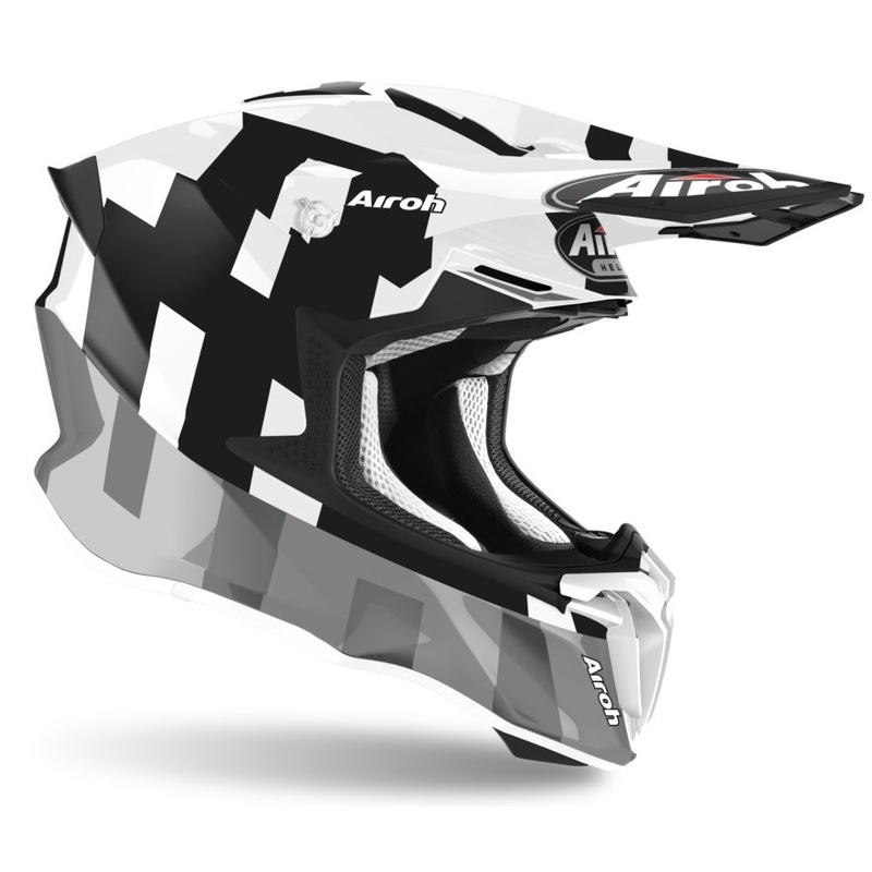 Motocross Helm Airoh Twist 2.0 Frame weiß-schwarz Ausverkauf