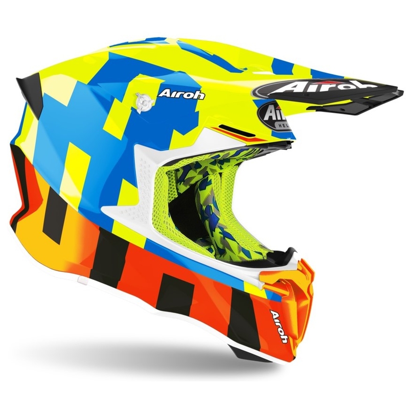 Motocross Helm Airoh Twist 2.0 Frame rot-blau-fluo gelb