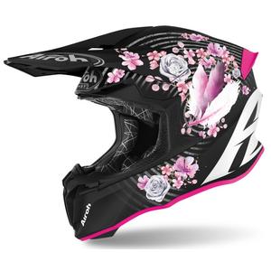 Motocross Helm Airoh Twist Mad schwarz und rosa