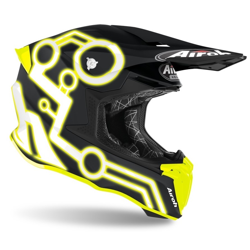 Motocross Helm Airoh Twist Neon schwarz-gelb