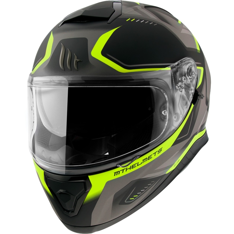 MT Thunder 3 SV Turbine Integralhelm schwarz-grau-fluo gelb Ausverkauf
