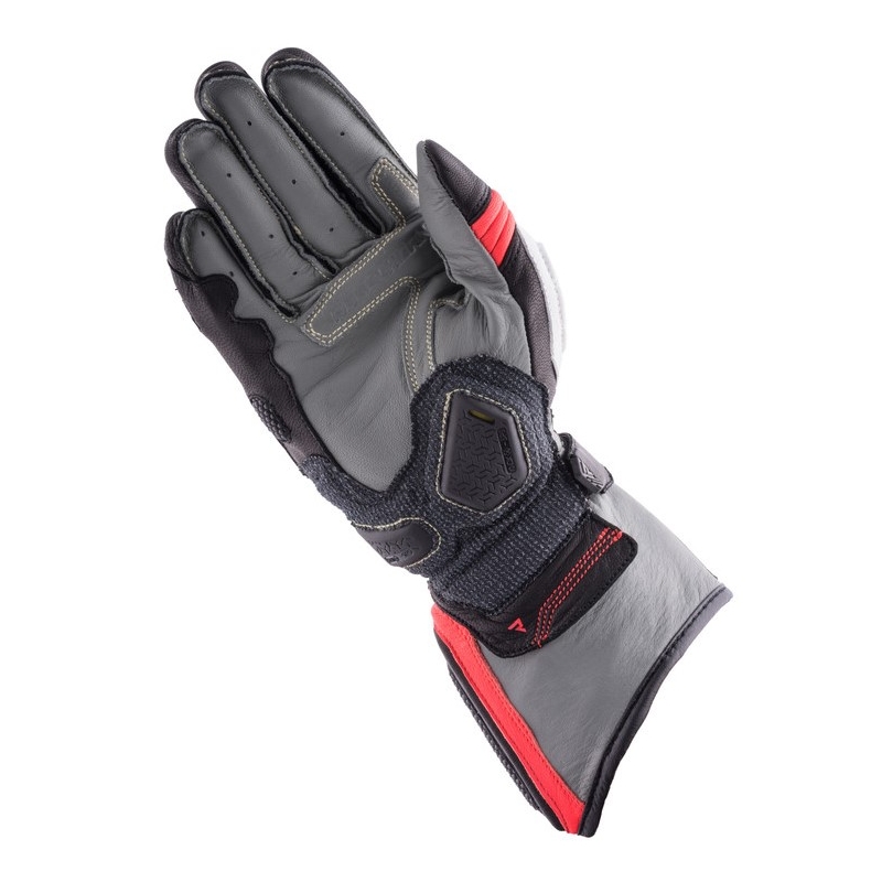 Women's Rebelhorn Rebel Schwarz-Weiß-Fluo Rot Motorradhandschuhe Ausverkauf