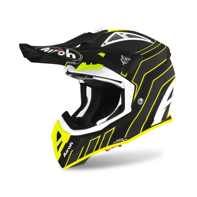 Motocross Helm Airoh Aviator Ace Art schwarz-fluo gelb