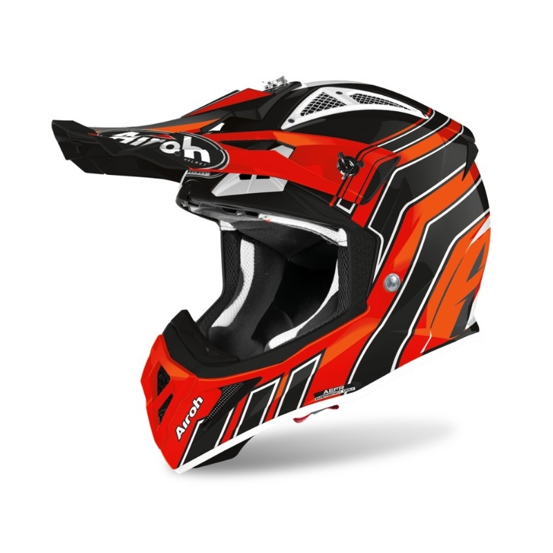 Motocross Helm Airoh Aviator Ace Art orange-schwarz 2021