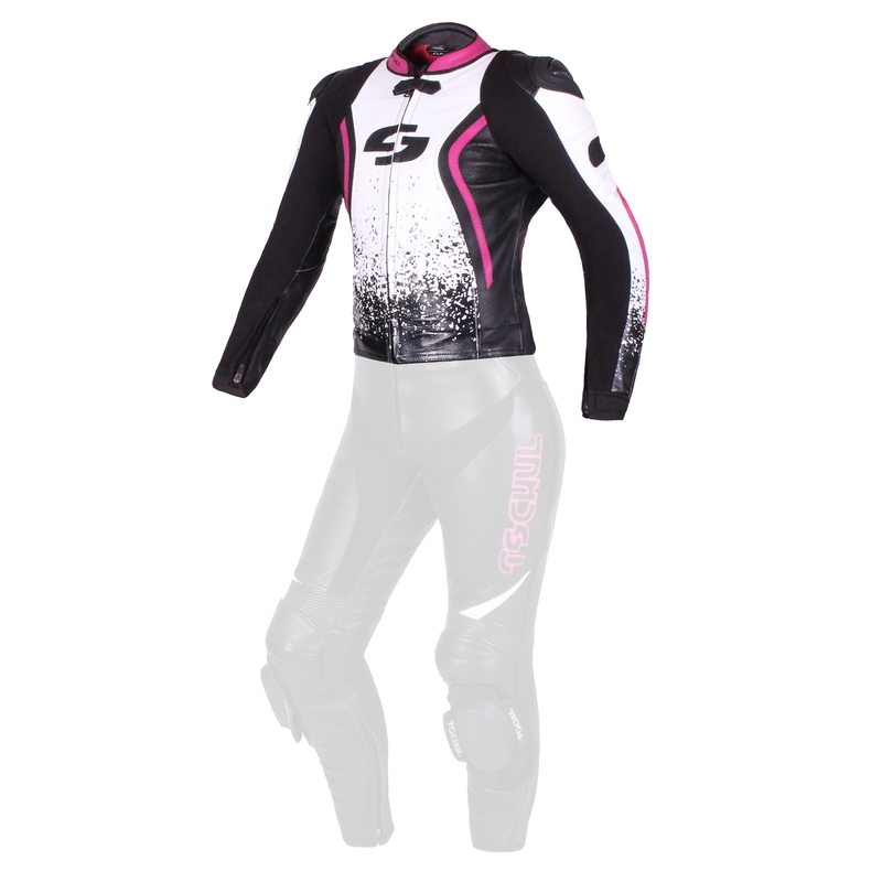 Damen Jacke Tschul 586 schwarz-weiß-rosa Ausverkauf