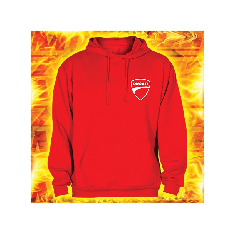 Sweatshirt s motivem Ducati 2 rot mit Kapuze Ausverkauf