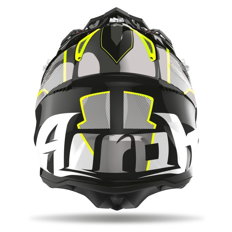 Motocross Helm Airoh Aviator Glow 2.3 AMS2 gelb-schwarz-grau