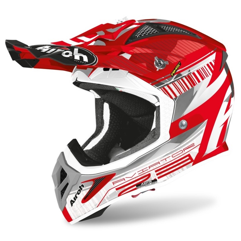 Motocross Helm Airoh Aviator Novak 2.3 AMSS rot-grau