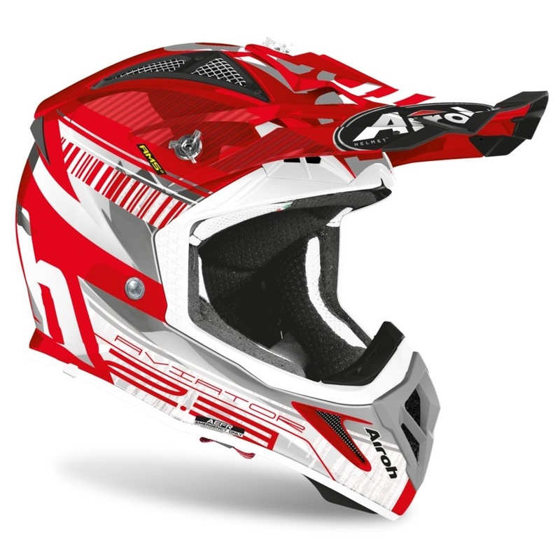 Motocross Helm Airoh Aviator Novak 2.3 AMSS rot-grau