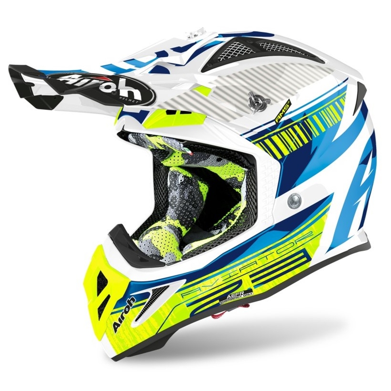 Motocross Helm Airoh Aviator Novak 2.3 AMSS blau-fluo gelb
