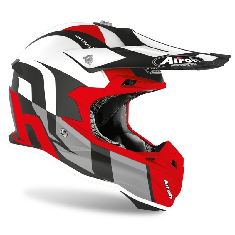 Motocross Helm Airoh Terminator Shoot rot-grau Ausverkauf