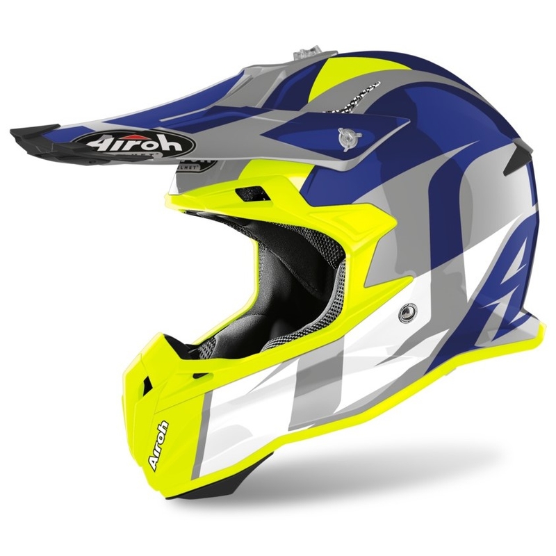 Motocross Helm Airoh Terminator Shoot blau-fluo gelb