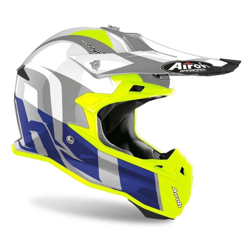 Motocross Helm Airoh Terminator Shoot blau-fluo gelb