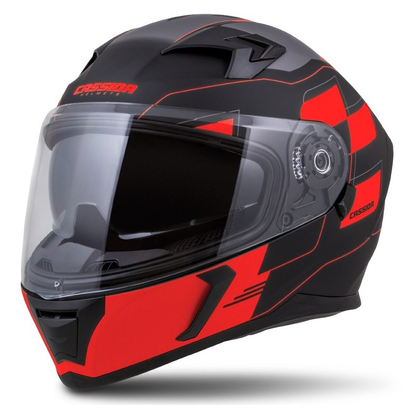 Integralhelm Cassida Integral 3.0 RoxoR schwarz-grau-fluorrot