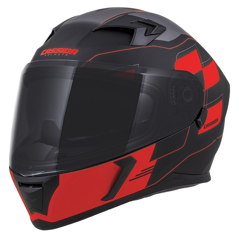 Integralhelm Cassida Integral 3.0 RoxoR schwarz-grau-fluorrot