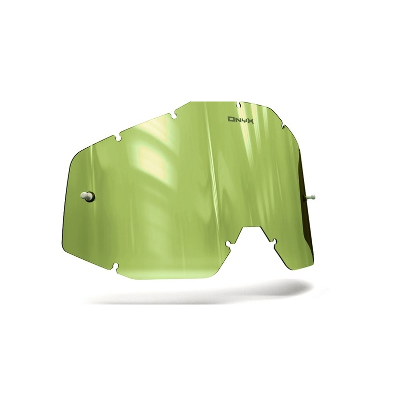 Plexi Onyx für Motocrossbrillen 100% Racecraft/Accuri/Strata (Hi-Vis gelb mit Polarisation) Ausverkauf