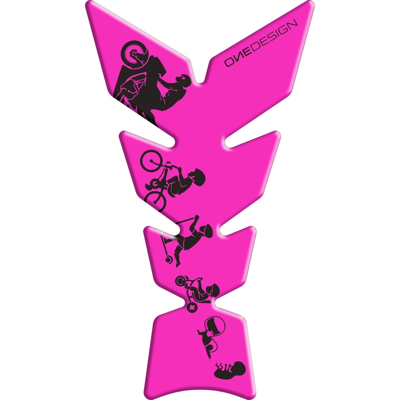 Kraftstofftank-Aufkleber - Mond fluo rosa