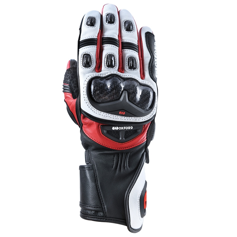 Motorradhandschuhe Oxford RP-2R weiß-schwarz-rot