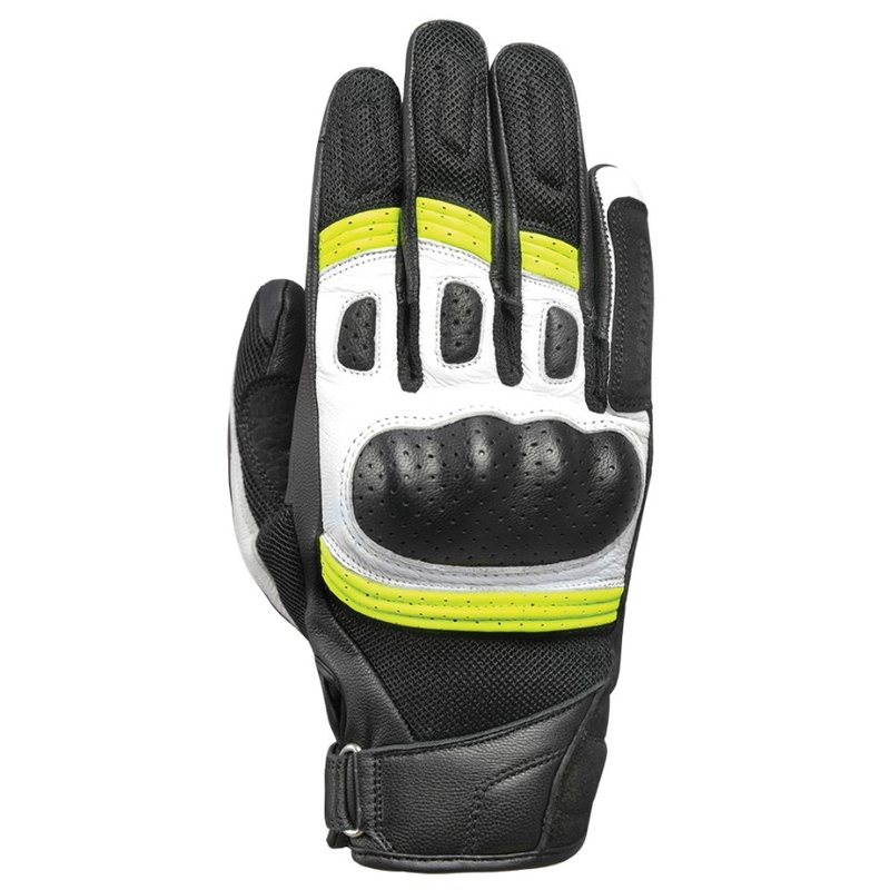Motorradhandschuhe Oxford RP-6S schwarz-weiß-fluorgelb