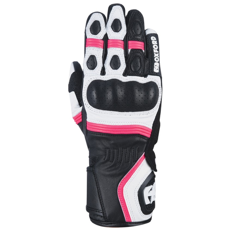 Damen Oxford RP-5 2.0 Motorradhandschuhe weiß-schwarz-rosa