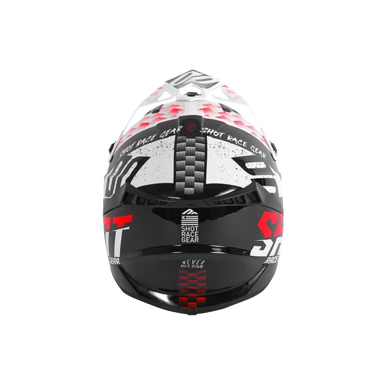 Motocross-Helm Shot Lite Rush schwarz-weiß-rot
