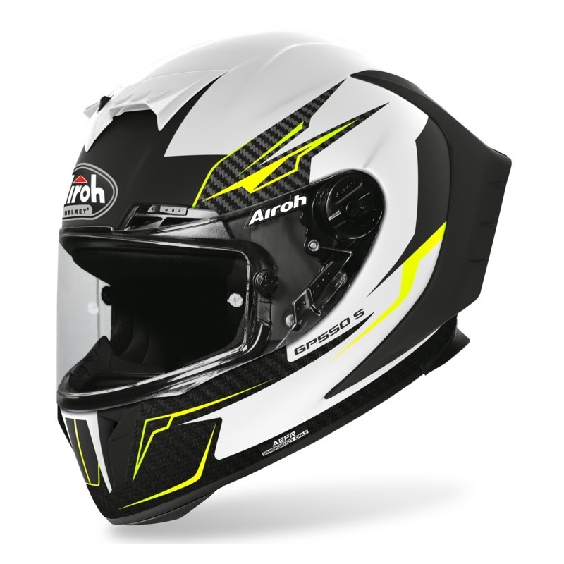 Integralhelm Airoh GP 550S Venon weiß-schwarz-fluo gelb