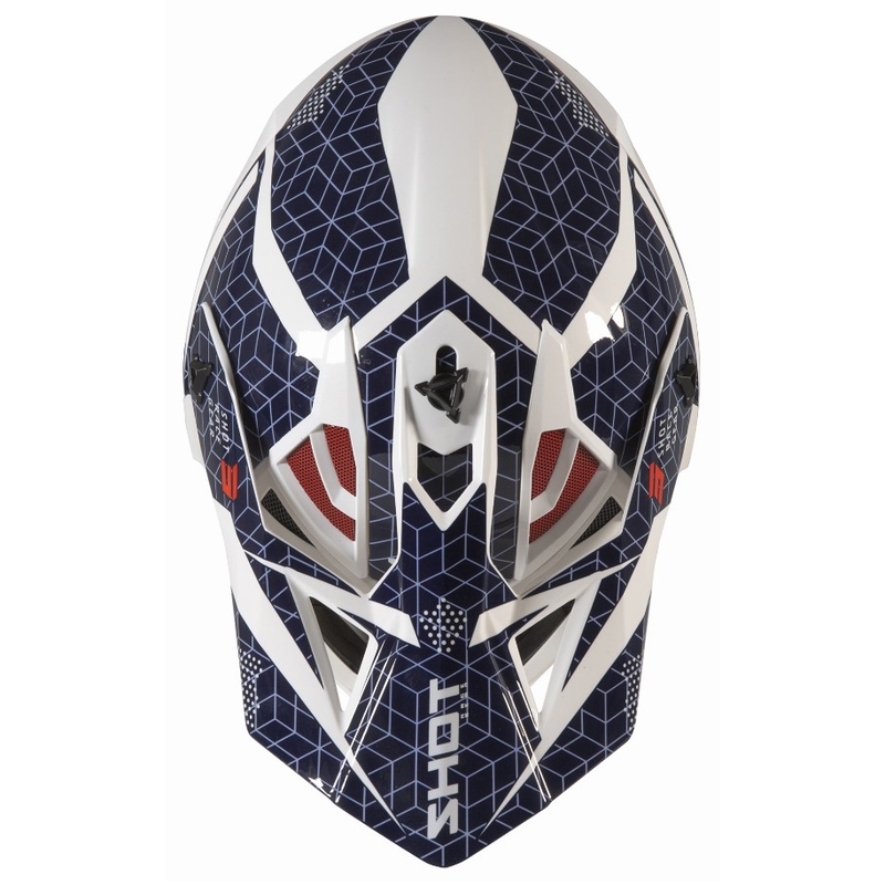 Motocross-Helm Shot Lite Core weiß-blau-rot
