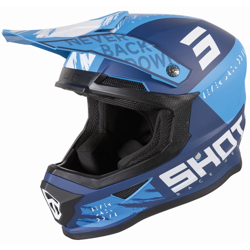 Motocross Helm Shot Furious Draw blau matt