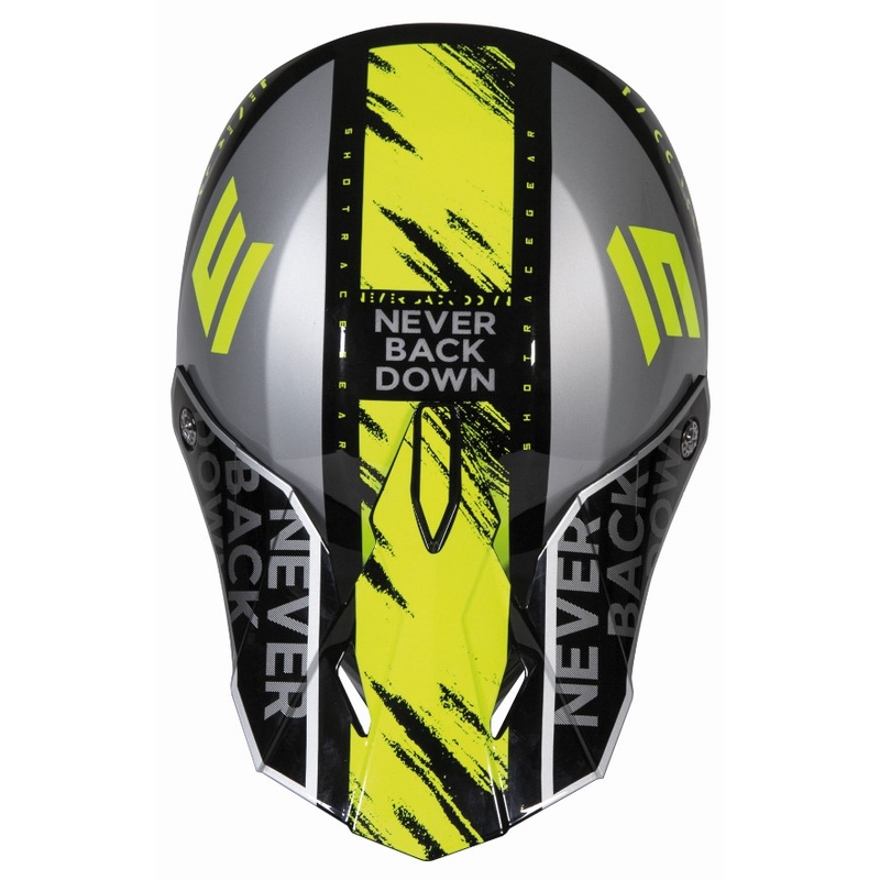Motocross Helm Shot Furious Draw schwarz-grau-fluo gelb