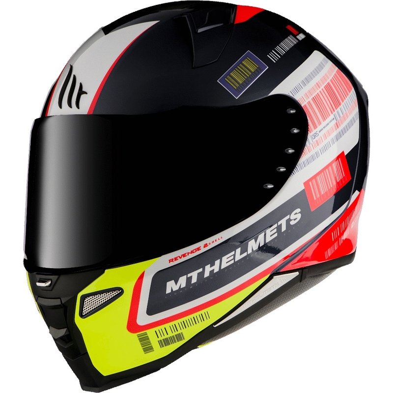 MT Revenge 2 RS schwarz-weiß-gelb-roter Integral-Motorradhelm