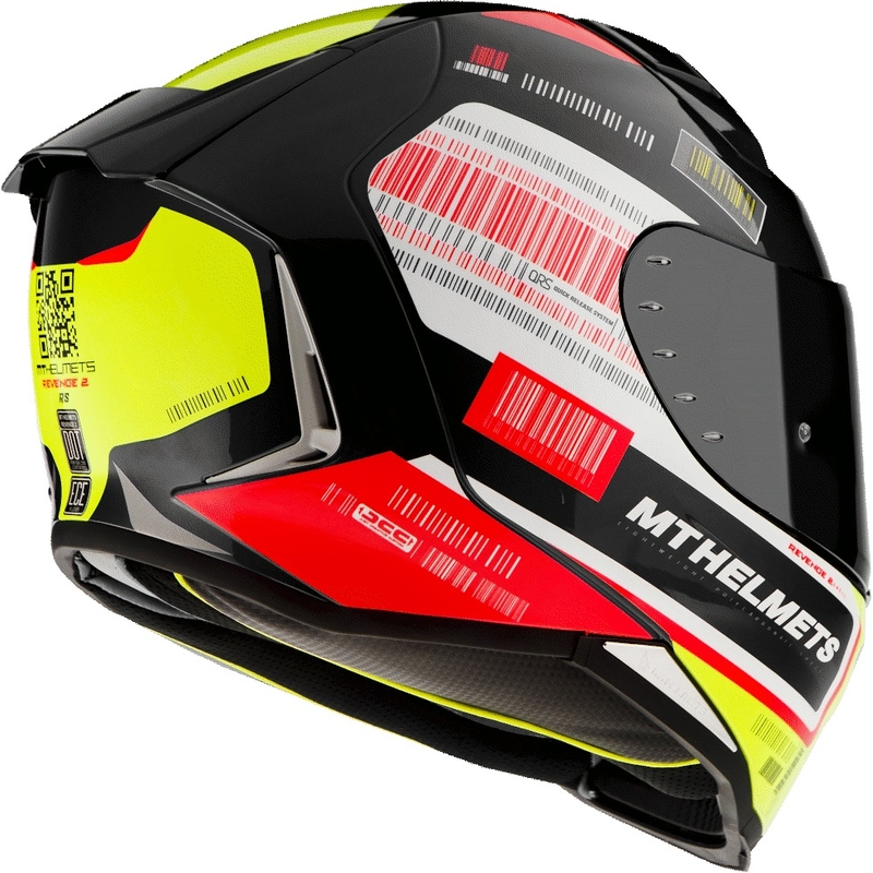 MT Revenge 2 RS schwarz-weiß-gelb-roter Integral-Motorradhelm