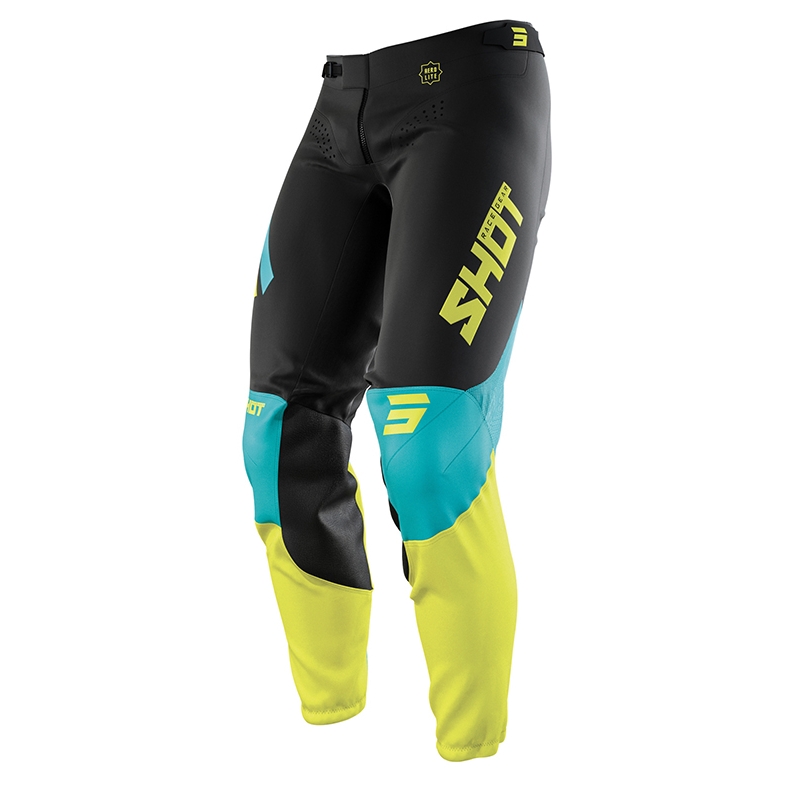 Shot Aerolite Airflow Motocross-Hose Schwarz-Gelb-Grün