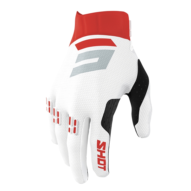 Motocross Handschuhe Shot Aerolite Airflow grau-weiß-rot