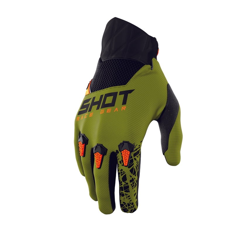 Motocross Handschuhe Shot Devo Storm schwarz-khaki grün Ausverkauf