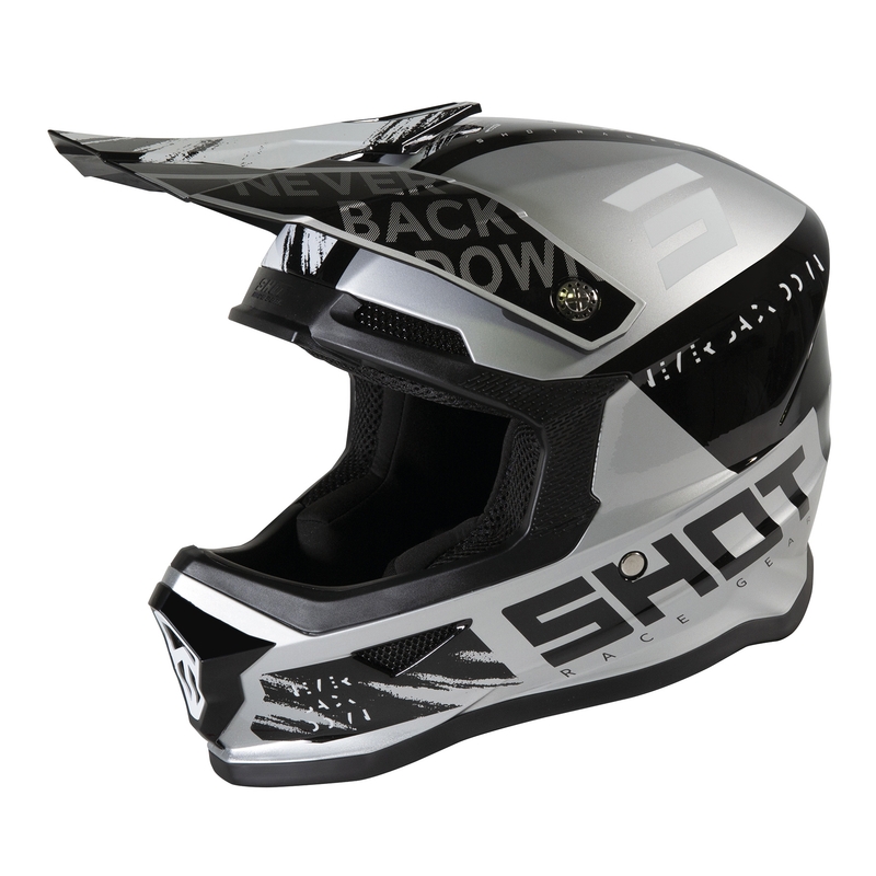 Kinder Motocross Helm Shot Furious Draw schwarz-grau Ausverkauf