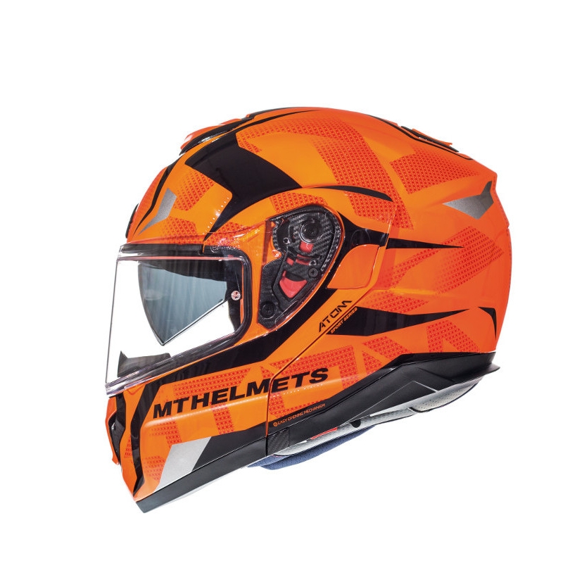 MT Atom Divergence fluo orange tip-up Motorradhelm Ausverkauf