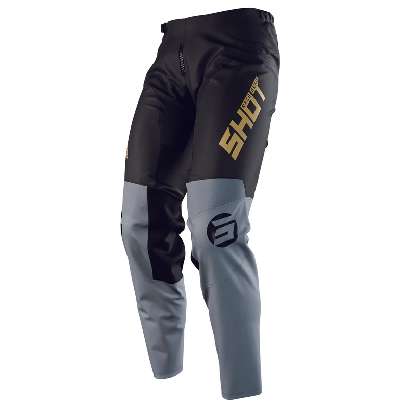 Kinder Motocross Hose Shot Devo Storm schwarz-grau-gold Ausverkauf