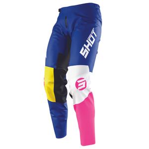 Kinder Motocross Hose Shot Devo Storm blau-gelb-weiß-rosa Ausverkauf