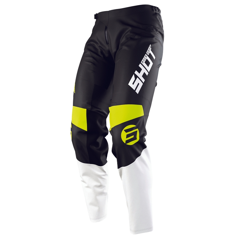 Kinder Motocross Hose Shot Devo Storm schwarz-weiß-fluo gelb Ausverkauf
